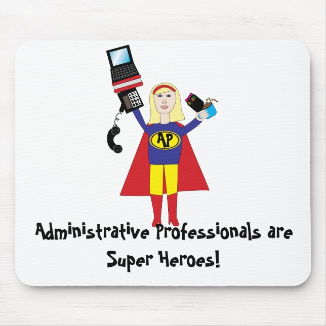 Mousepad de Super Herói Profissional Administrativ (Frente)