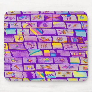 Mousepad de Tijolos Roxos