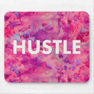 Mousepad de Tipografia Moderna Hustle Watercolor