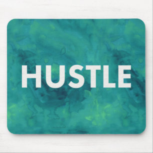 Mousepad de Tipografia Moderna Hustle Watercolor