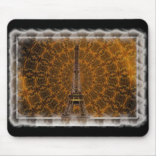 Mousepad de Torre Eiffel do ouro