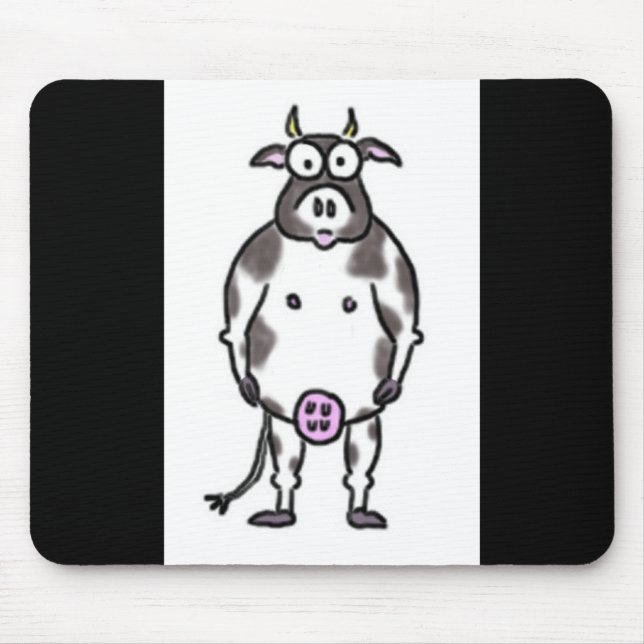 Mousepad de Vaca Preto e Branco (Frente)