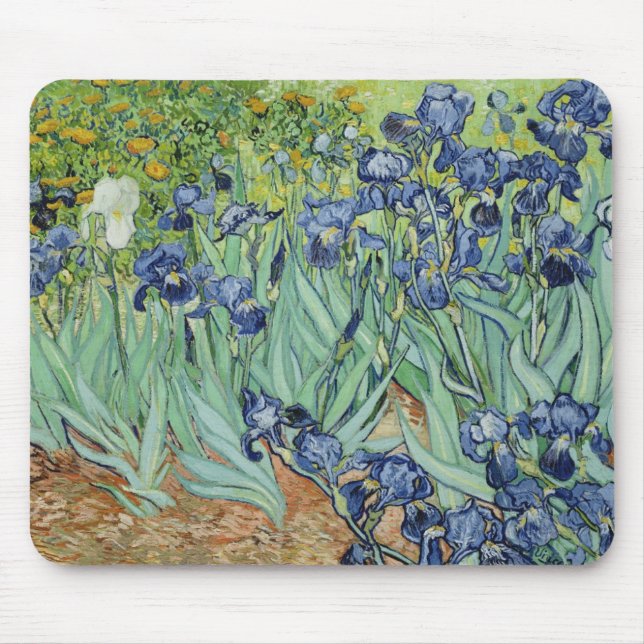 Mousepad De Van Gogh vida ainda: Vaso com íris (Frente)