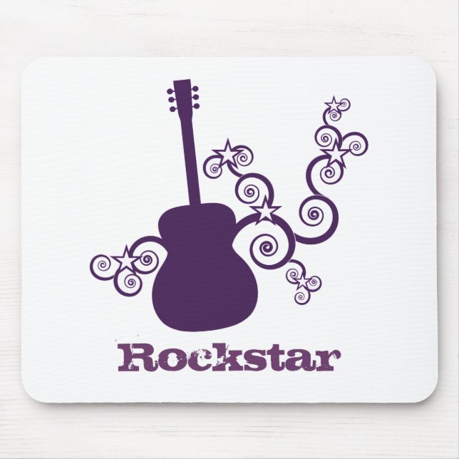 Mousepad de Violão Rockstar, Roxo (Frente)