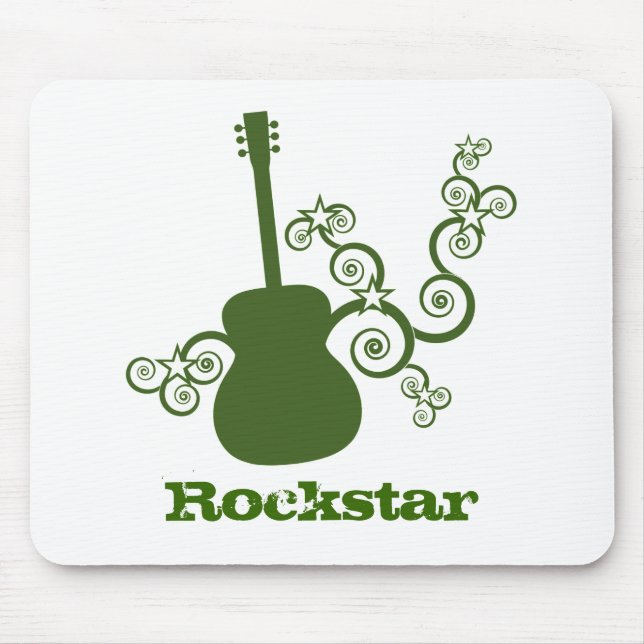 Mousepad de Violão Rockstar, Verde (Frente)