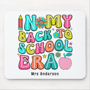 Mousepad De volta à escola professor retro colorido 