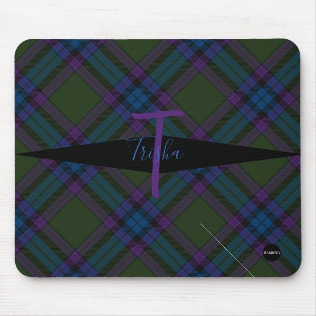 Mousepad de xadrez - HAMbyWG - Olive, Roxo (Frente)