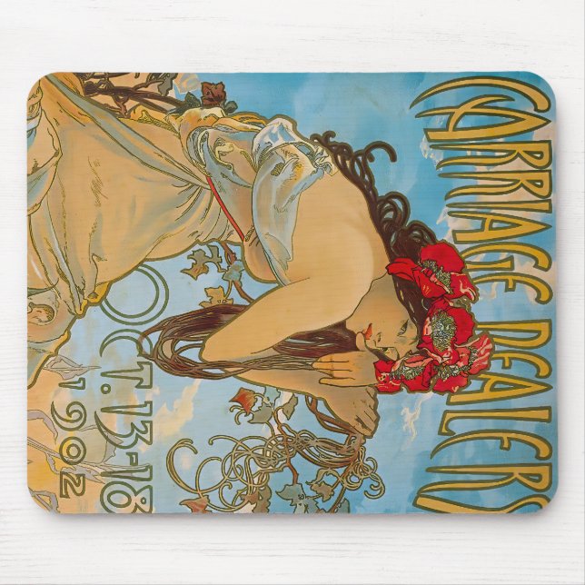 Mousepad Dealers de carruagem por Alphonse Mucha (1902) (Frente)