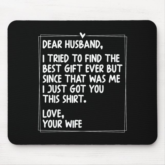Mousepad Dear Husband Matching Couples Style For Him And He (Frente)