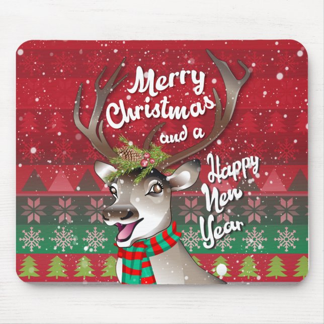 Mousepad Dear Reindeer - Merry Christmas and happy NewYear  (Frente)