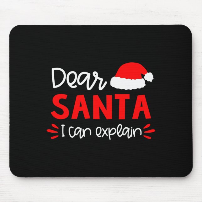 Mousepad Dear Santa Shirt Funny Matching Family Christmas P (Frente)