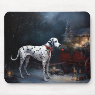 Mousepad Decência de Natal Dalmaciana Snowy Sleigh