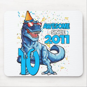 Mousepad Décimo Aniversário Dinossauro 10 Anos Crianças Rap