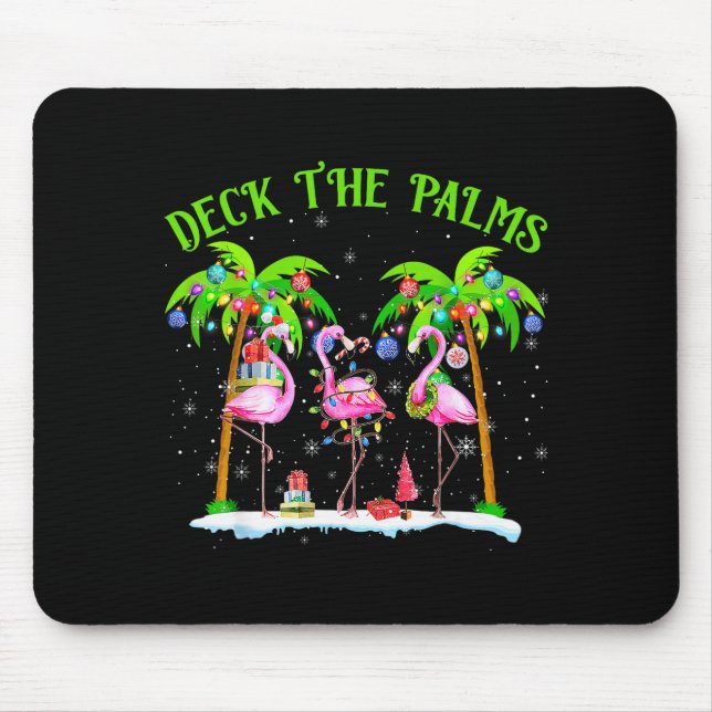 Mousepad Deck The Palms Flamingo Trocal Christmas Lights Pa (Frente)