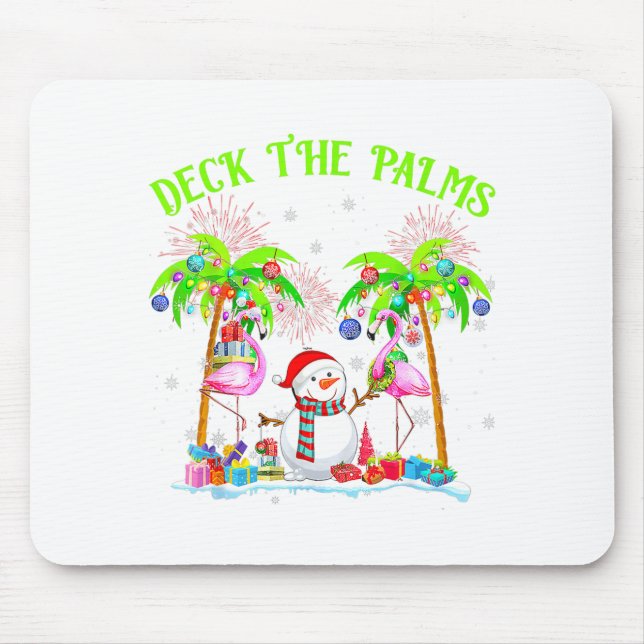 Mousepad Deck The Palms Flamingo Trocal Christmas Lights Pa (Frente)