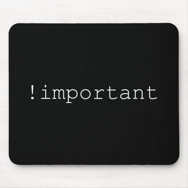 Mousepad ! Declaração CSS importante (Frente)