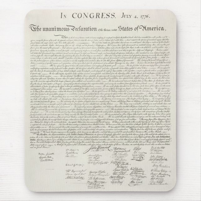 Mousepad Declaração dos Estados Unidos de independência (Frente)