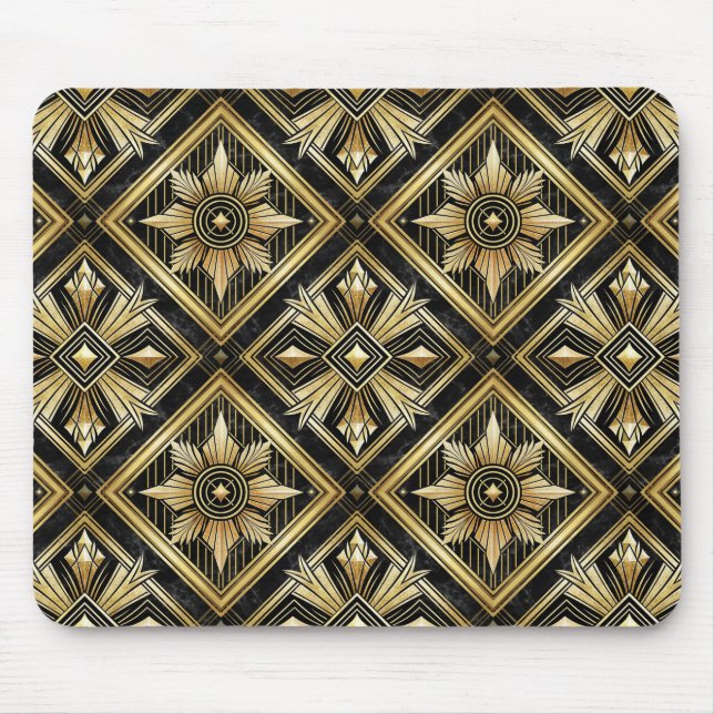 Mousepad Deco de Arte Dimond do Ouro Luxurioso Geométrico d (Frente)