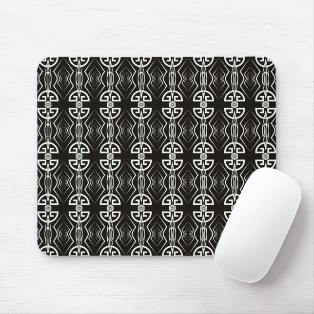 Mousepad Deco de Arte Preta e Branca (Com mouse)