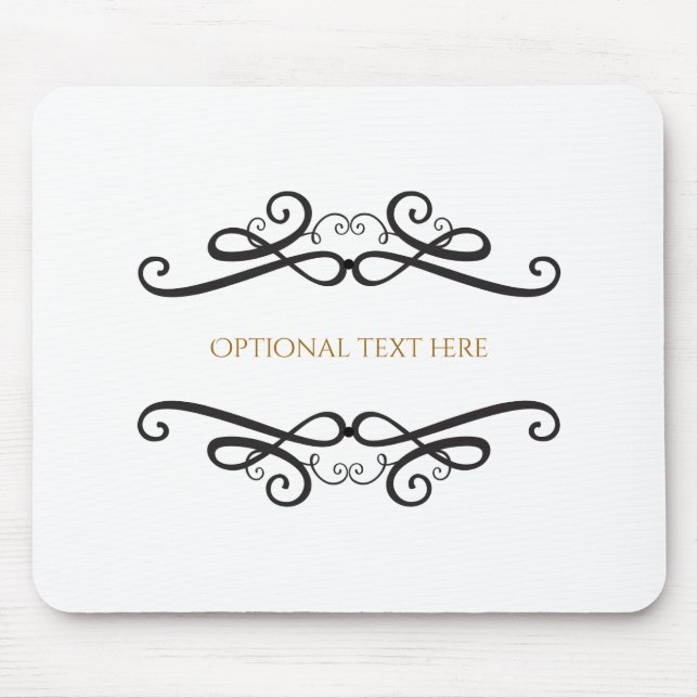 Mousepad Decor Clássico Preto e Branco (Frente)