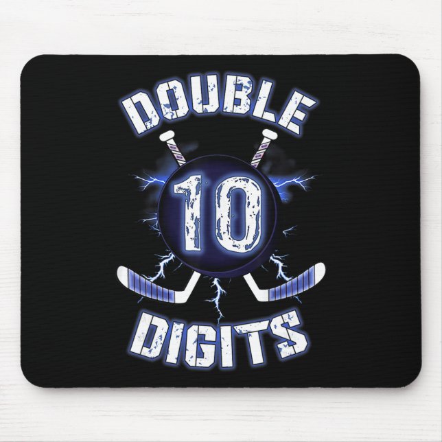 Mousepad Decoração de Aniversário de Dois Dígitos Hóquei no (Frente)