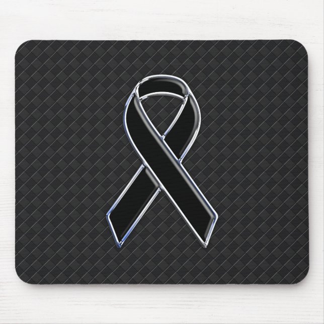 Mousepad Decoração de Consciência da Fita Preta Chrome (Frente)