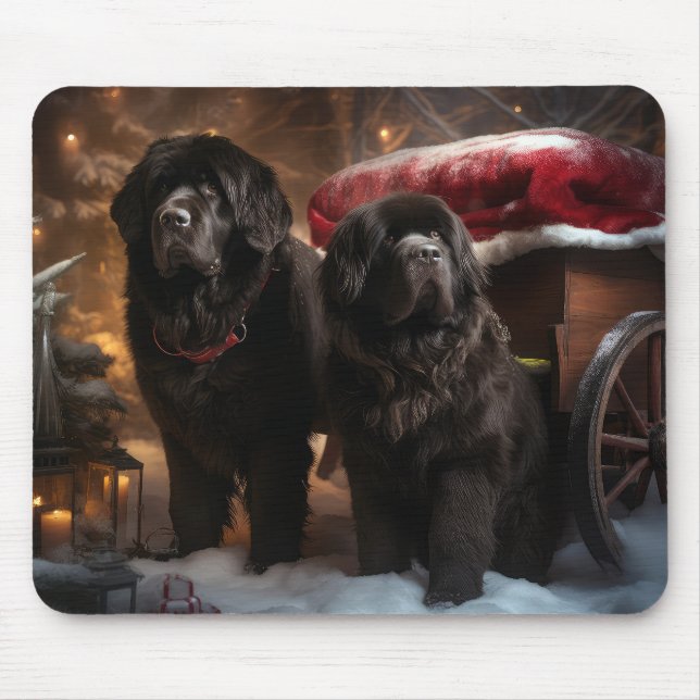Mousepad Decoração de Natal de Newfound Snowy Sleigh (Frente)