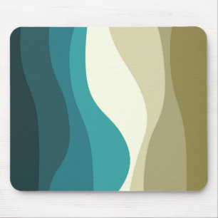 Mousepad decoração de ondas coloridas do estilo retrô