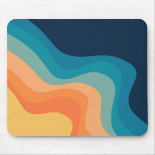Mousepad decoração de ondas de estilo retrô