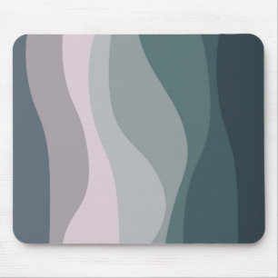 Mousepad decoração de ondas retro roxas e turquesas