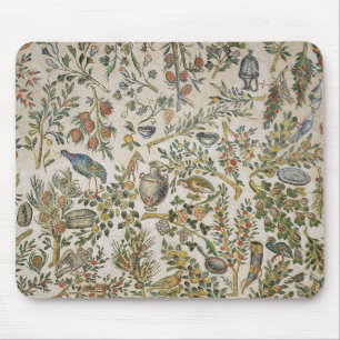 Mousepad Decoração do teto com flores e pássaros (mosaic
