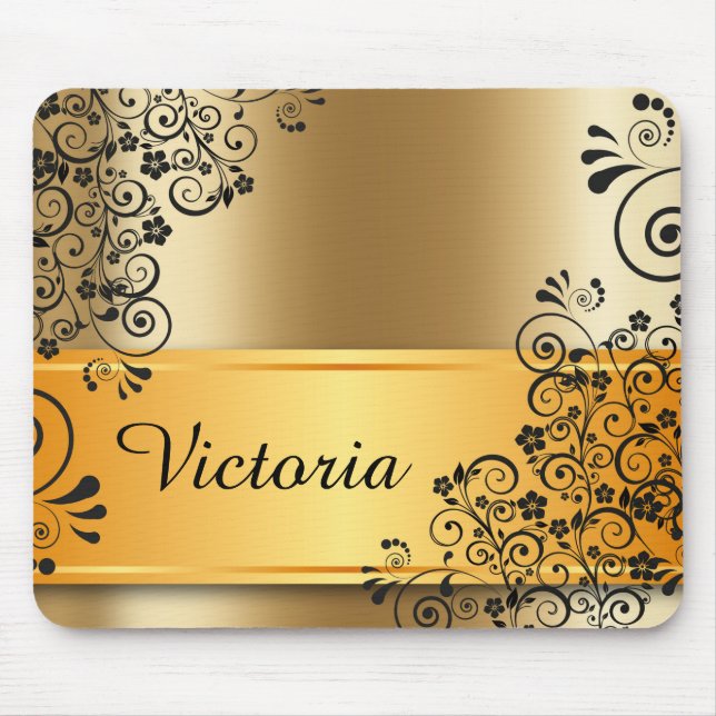 Mousepad Decoração floral elegante (Frente)