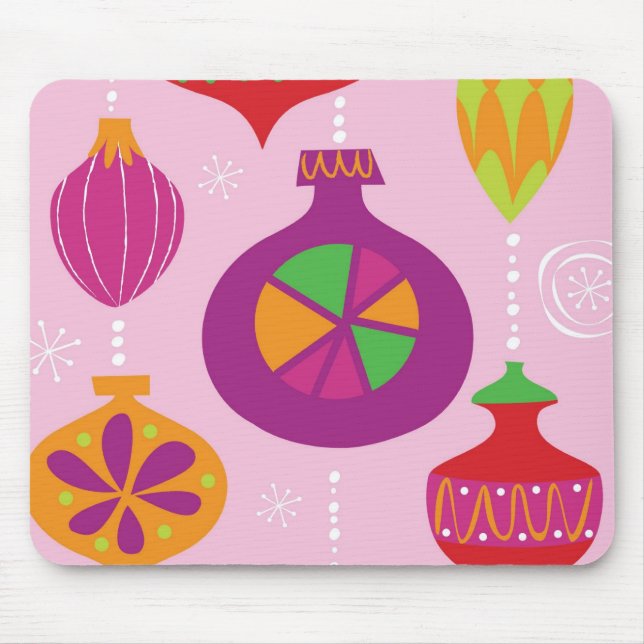 Mousepad Decoração numerosa do Natal ilustrada no diffe (Frente)