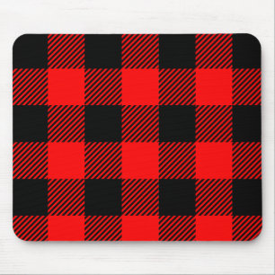 Mousepad Decoração vermelha e preta da verificação do