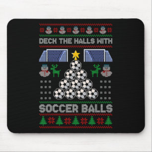 Mousepad Decore O Hall Com Futebol Ugly Christmas Futebol P