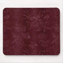 Mousepad Deep Red Burgundy Floral Christmas