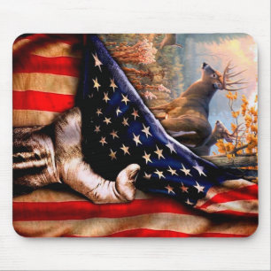 Mousepad Deer American Flag Blanket,