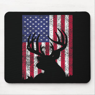 Mousepad Deer Arco Caçando Tee Whitetail Hunter American Fl