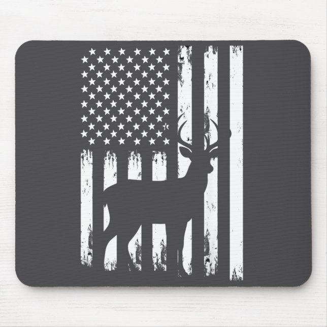 Mousepad Deer Hunting Hunter Camo Usa American Flag Patriot (Frente)
