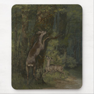 Mousepad Deer in the Forest (por Gustave Courbet)