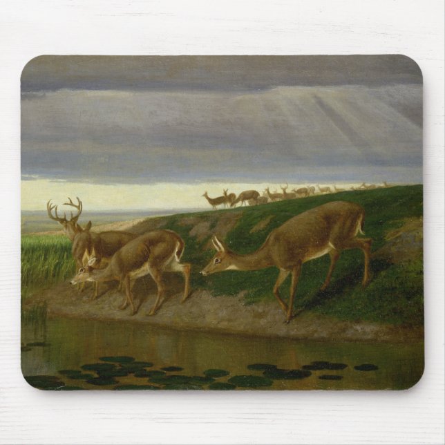 Mousepad Deer on the Prairie (por William Holbrook Beard) (Frente)