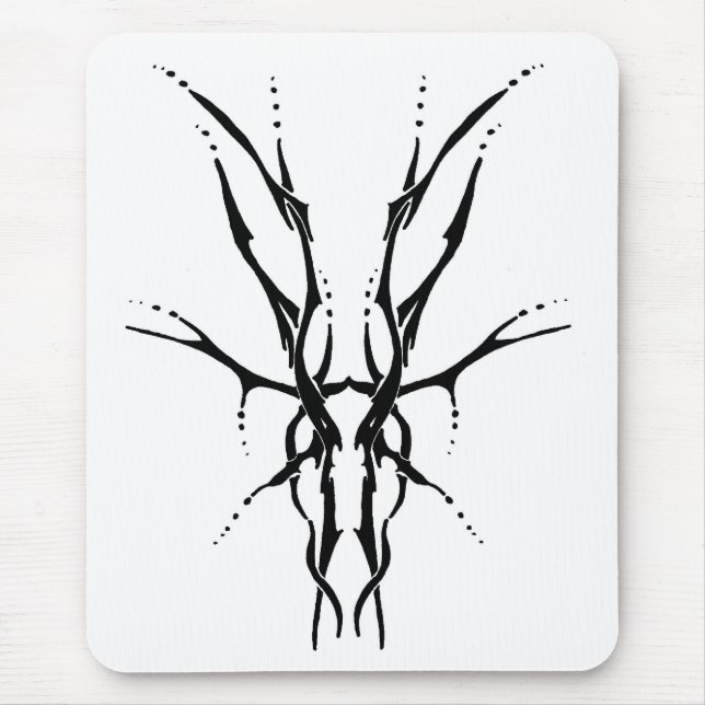 Mousepad Deer Skull Tribal Design para Caçadores de veados  (Frente)