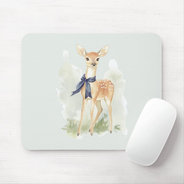 Mousepad Deer with Blue Bow (Com mouse)