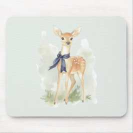 Mousepad Deer with Blue Bow