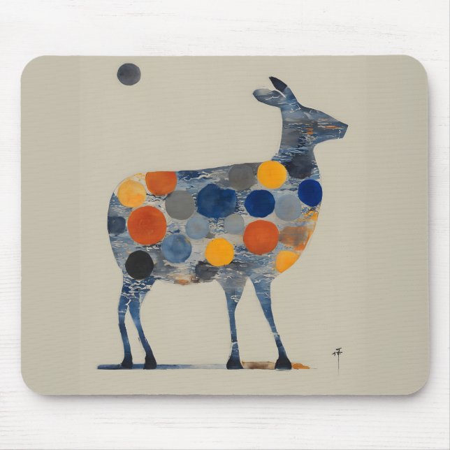 Mousepad Deer with Colored Circles (Frente)