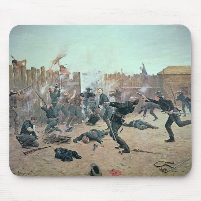 Mousepad Defendendo o forte: Os indianos atacam uma (Frente)