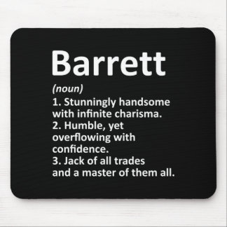 Mousepad Definição Barrett Nome Personalizado Engraçado
