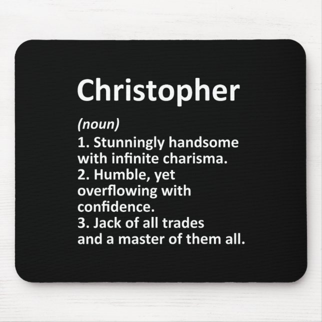 Mousepad Definição de Christopher Nome Personalizado Engraç (Frente)