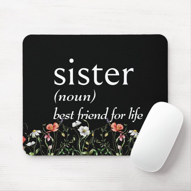 Mousepad Definição de Dicionário de IRMÃ Com Flores Silvest (Com mouse)