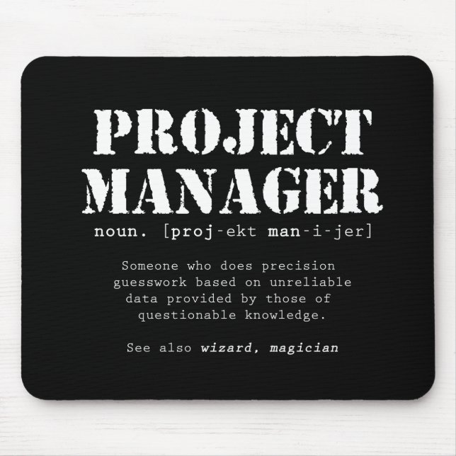 Mousepad Definição de Dicionário do Funny Project Manager (Frente)